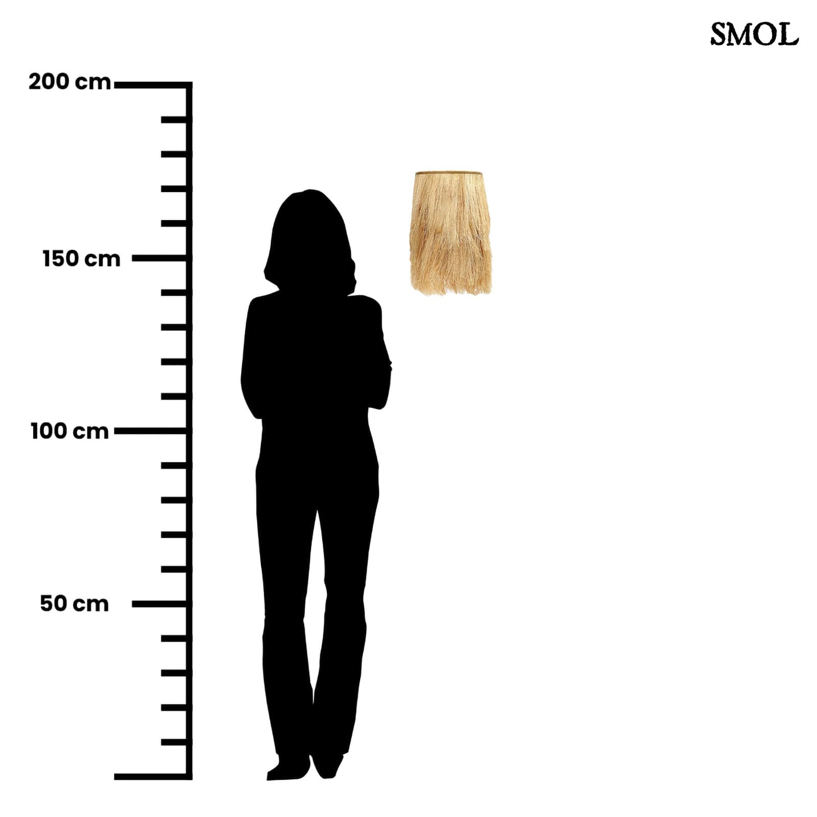 ABACA – természetes falilámpa, natúr - 35 cm - smol.hu - méretarányosan