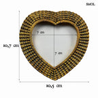 ADORE – szív alakú, antik arany asztali képkeret - 11 cm - smol.hu - méretekkel