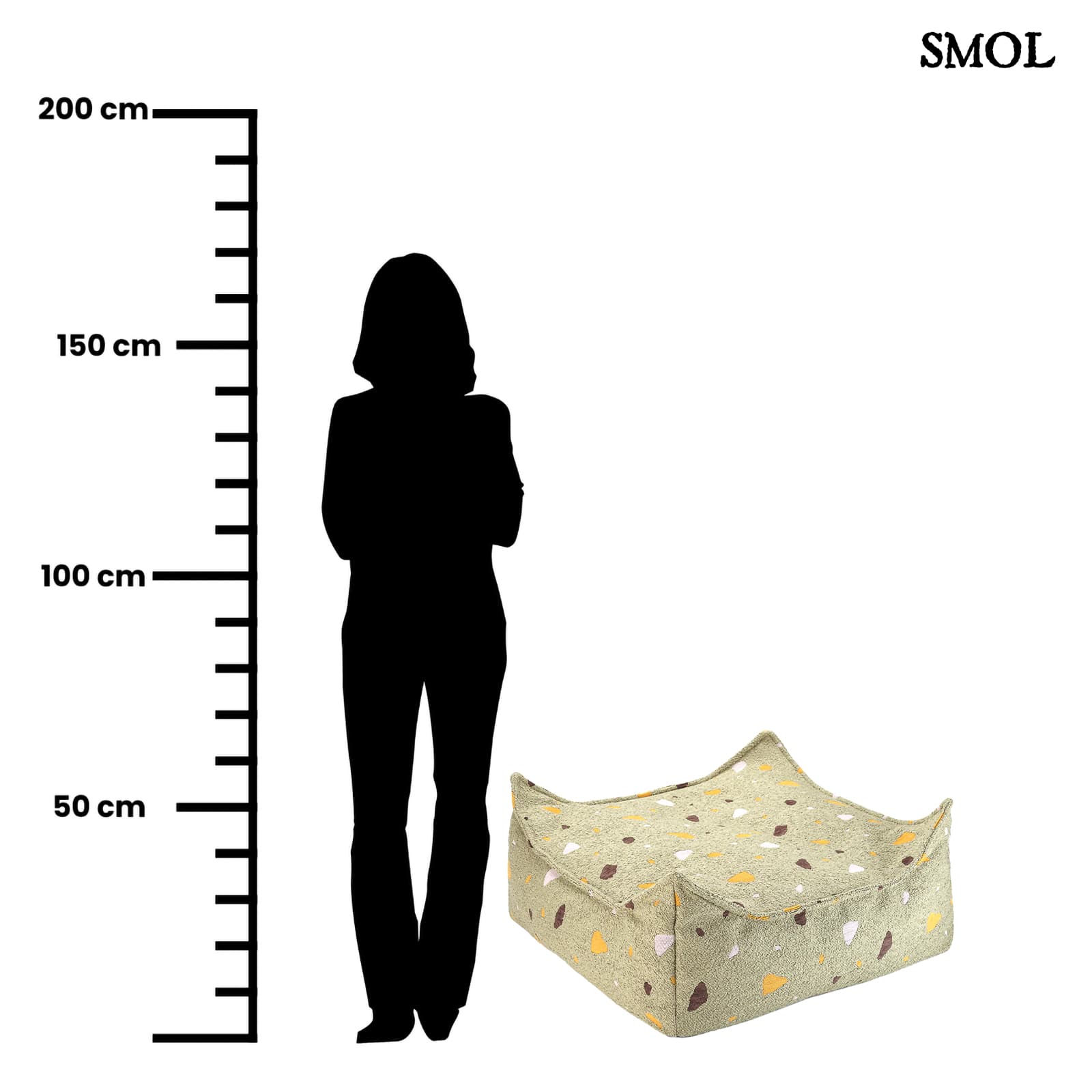 TERRAZZO MOSS, gyerek puff, 60x60x20 - smol.hu