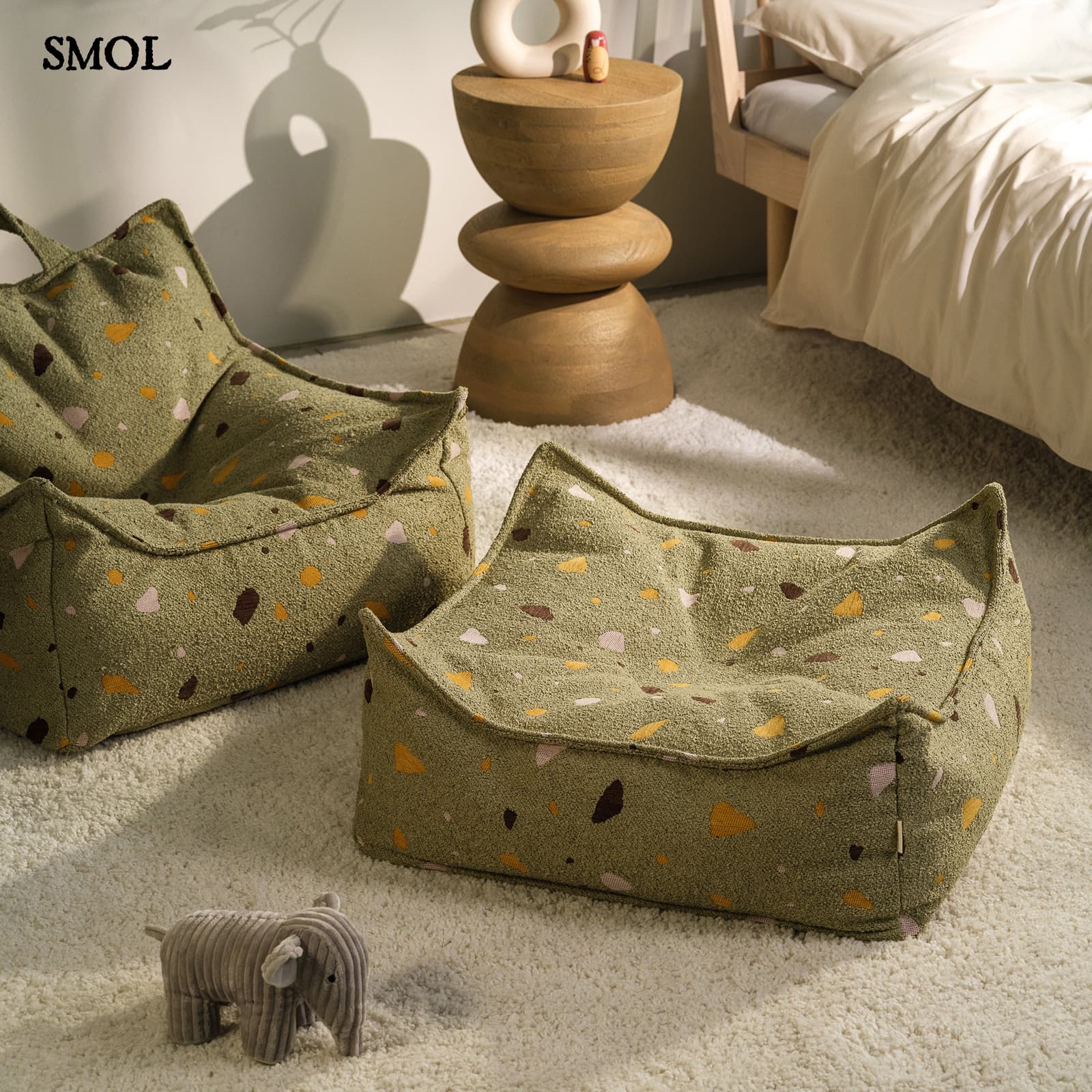 TERRAZZO MOSS, gyerek puff, 60x60x20 - smol.hu