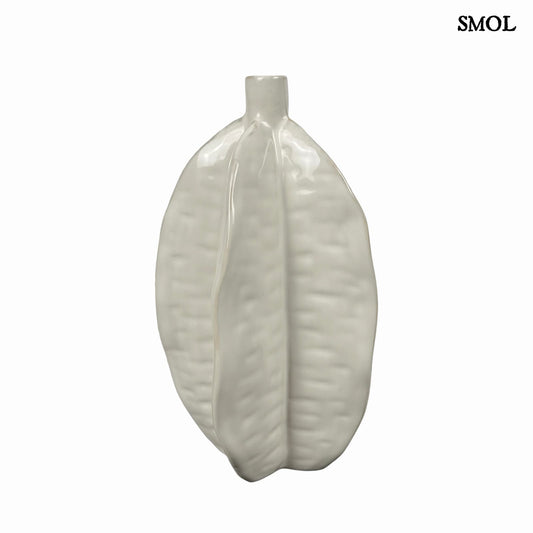ASA kerámia váza – csillaggyümölcs forma, fehér, 20 cm - smol.hu - fehér háttérrel