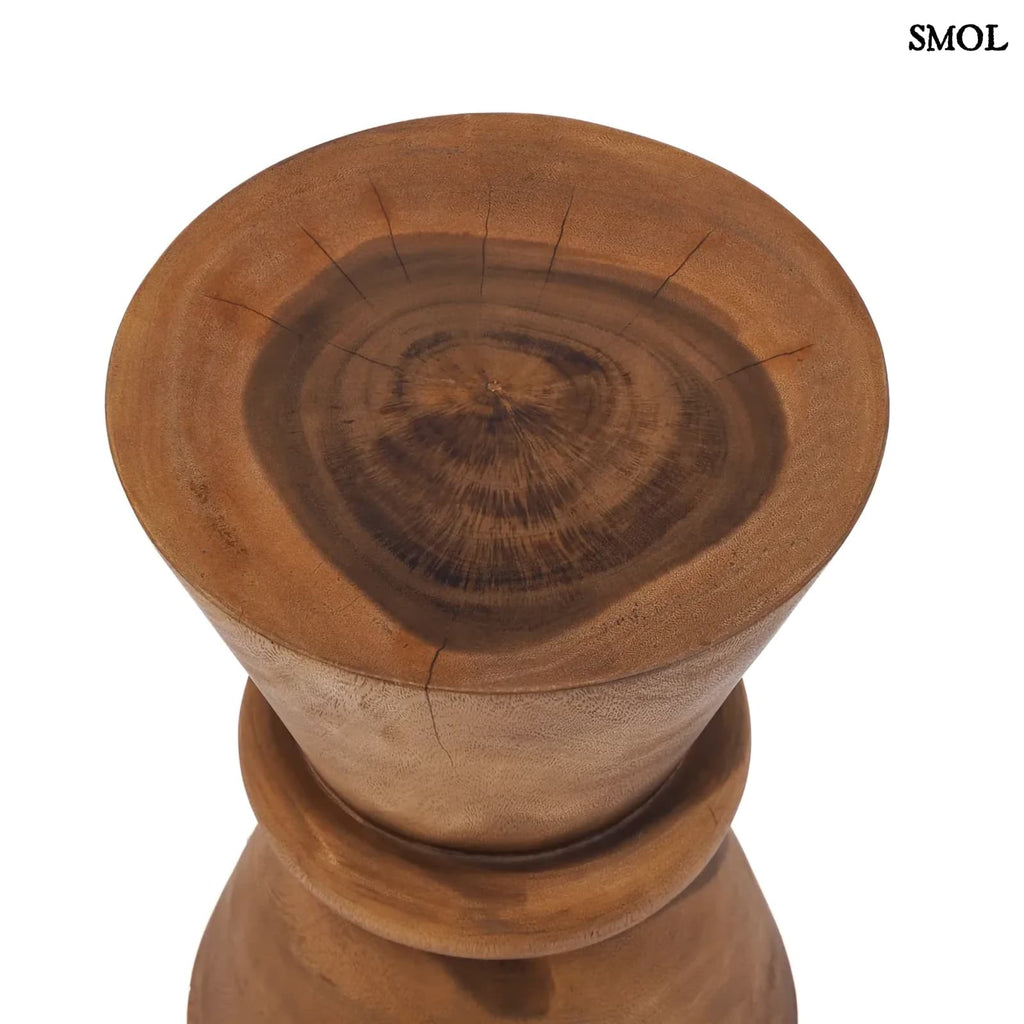 AUKAI - természetes fa kisasztal és ülőke - 45 cm - smol.hu - felülről nagyítva