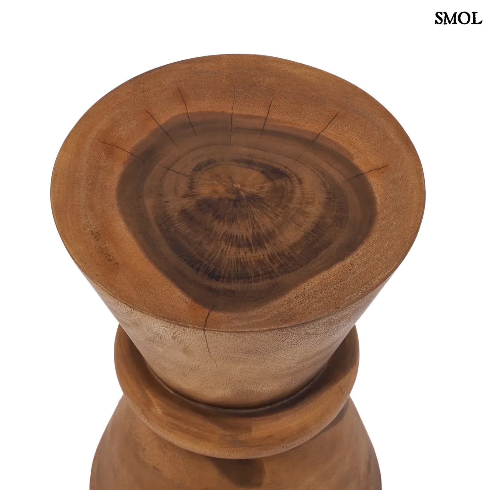 AUKAI - természetes fa kisasztal és ülőke - 45 cm - smol.hu - felülről nagyítva
