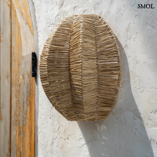 AVANTI - természetes raffia fali lámpaernyő - 40 cm - smol.hu - falon nagyítva