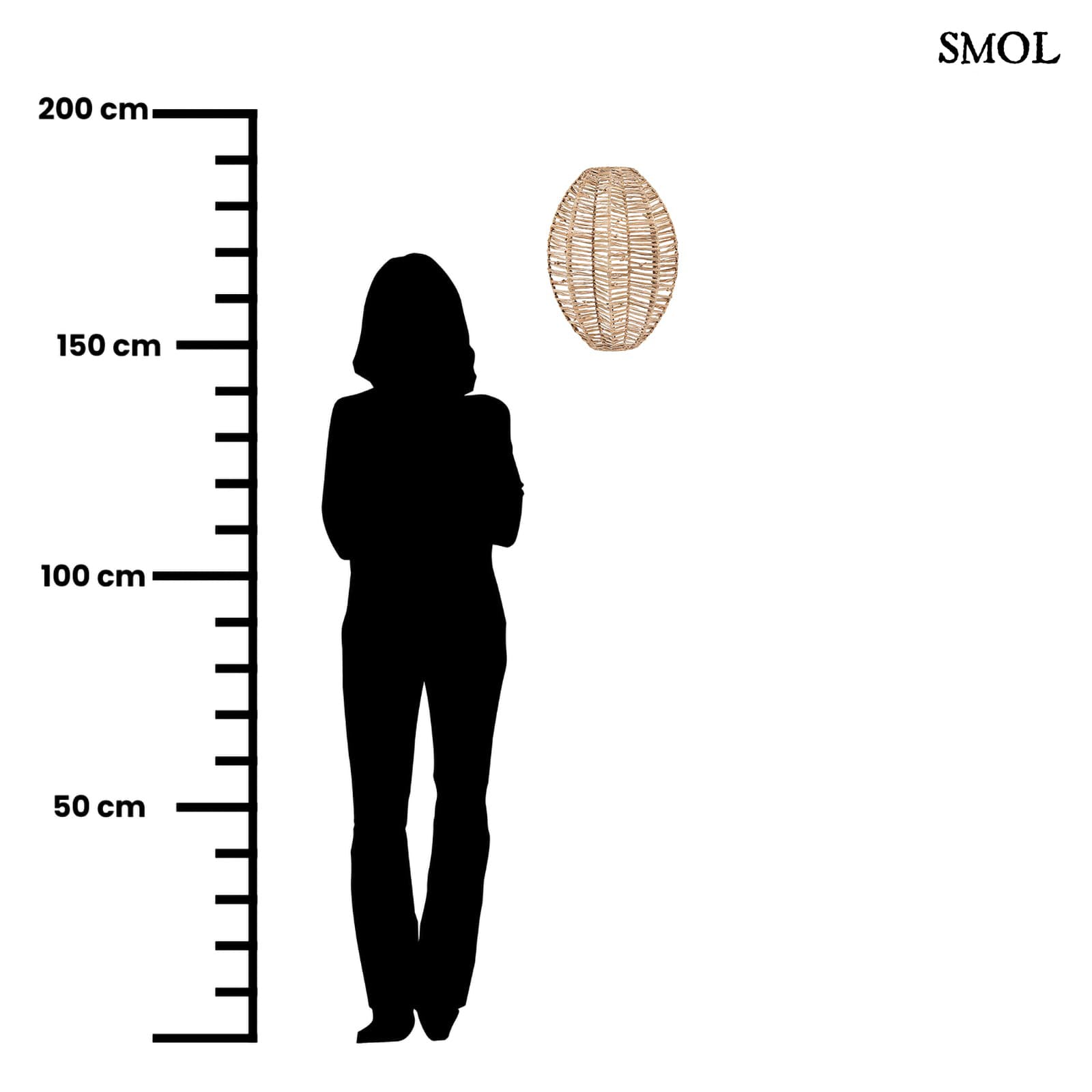 AVANTI - természetes raffia fali lámpaernyő - 40 cm - smol.hu - méretarányosan