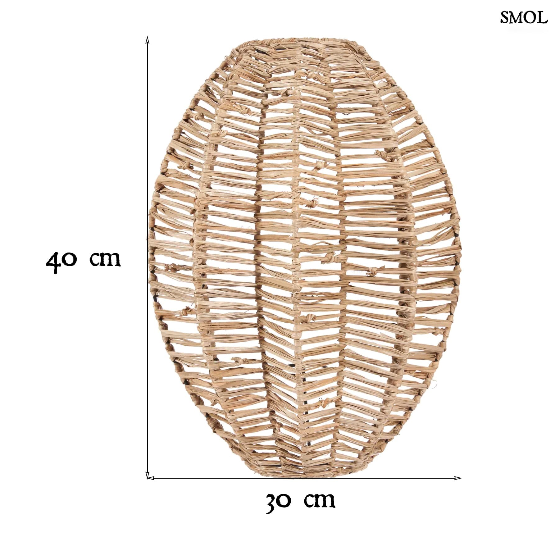 AVANTI - természetes raffia fali lámpaernyő - 40 cm - smol.hu - méretekkel