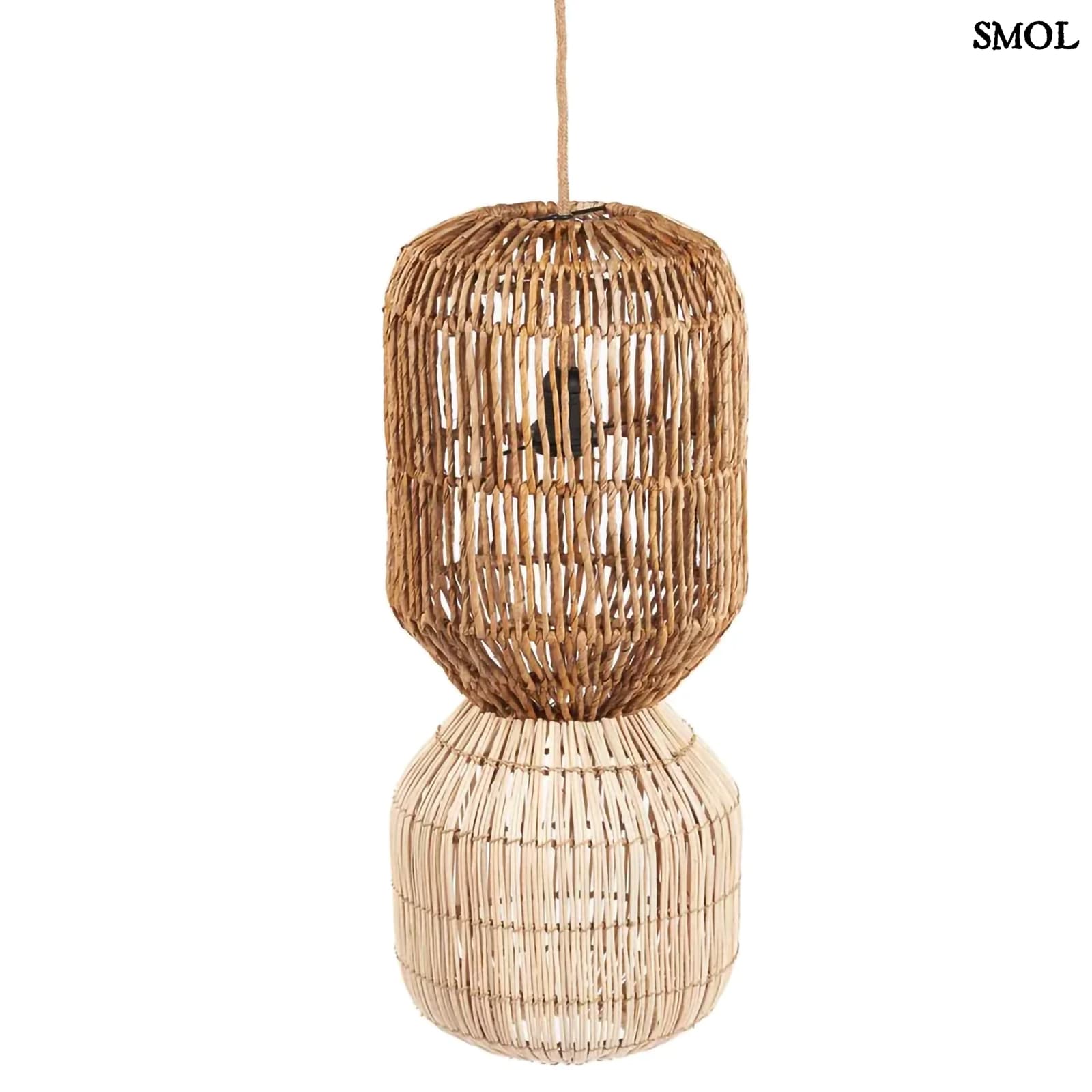 Álló- és Függőlámpaernyő - banánlevél és rattan, 60 cm | CHEMCHEM - smol.hu - függőlámpaként