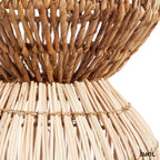 Álló- és Függőlámpaernyő - banánlevél és rattan, 60 cm | CHEMCHEM - smol.hu - középső rész nagyítva