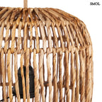 Álló- és Függőlámpaernyő - banánlevél és rattan, 60 cm | CHEMCHEM - smol.hu - felső rész nagyítva