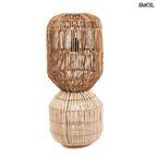 Álló- és Függőlámpaernyő - banánlevél és rattan, 60 cm | CHEMCHEM - smol.hu - állólámpaként, fehér háttérrel