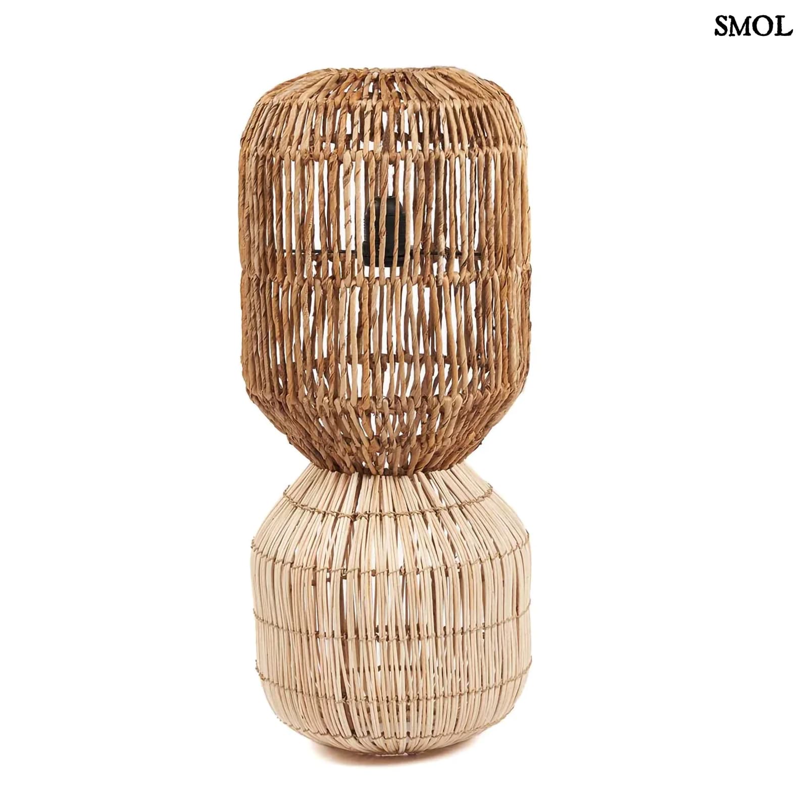 Álló- és Függőlámpaernyő - banánlevél és rattan, 60 cm | CHEMCHEM - smol.hu - állólámpaként, fehér háttérrel