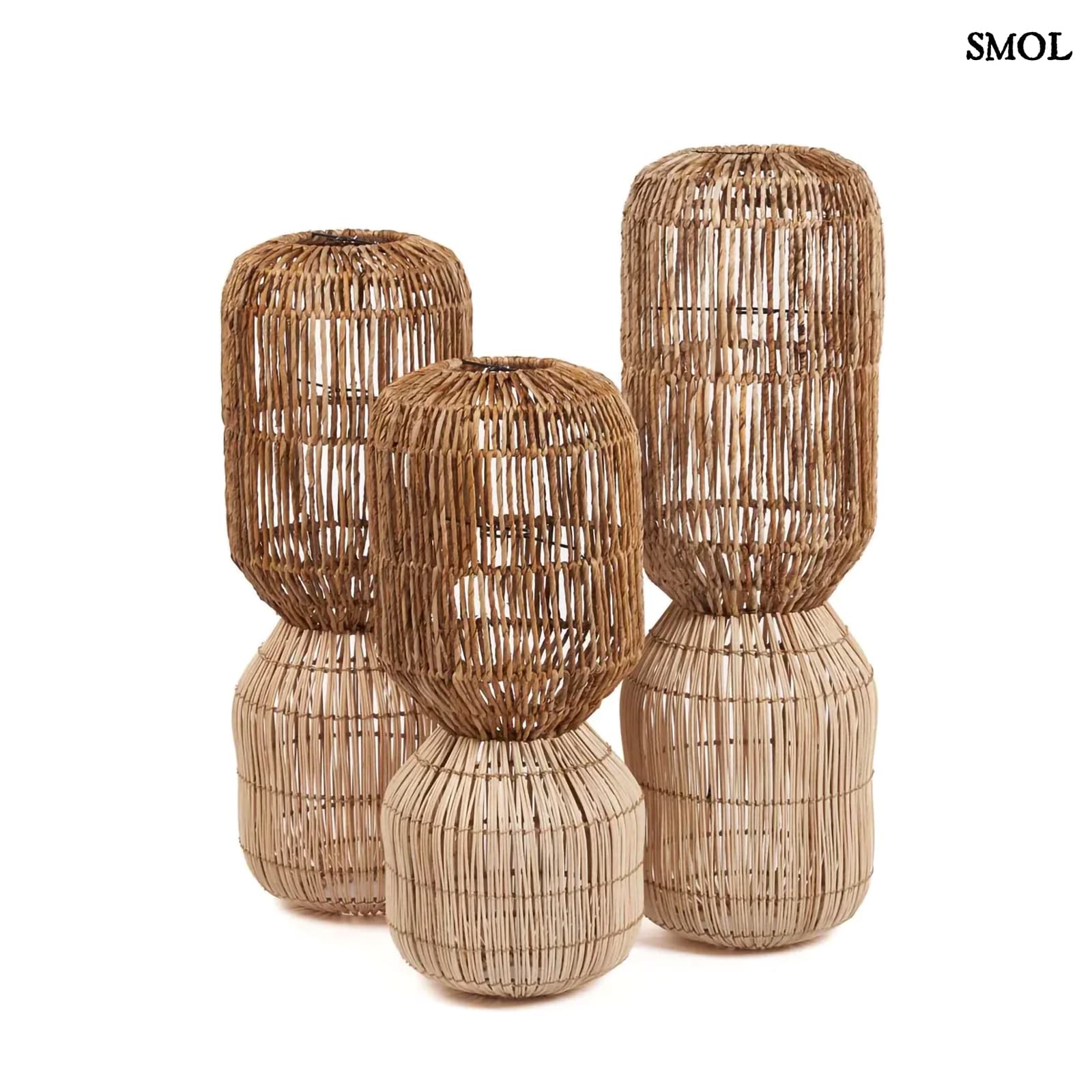 Álló- és Függőlámpaernyő - banánlevél és rattan, 60 cm | CHEMCHEM - smol.hu - három méretben