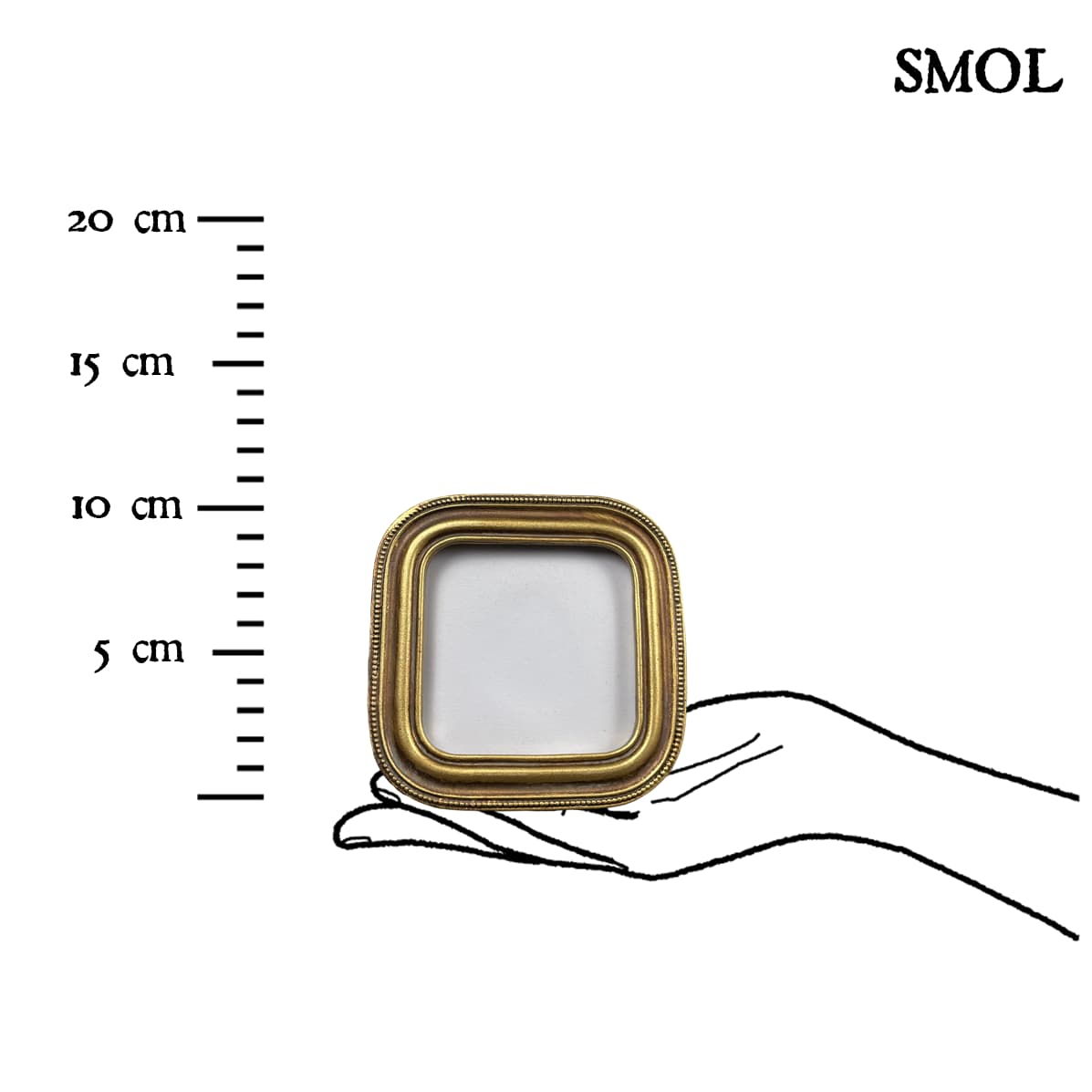 Antik arany képkeret kerekített sarkokkal és gyöngysoros díszítéssel, méretarányosan