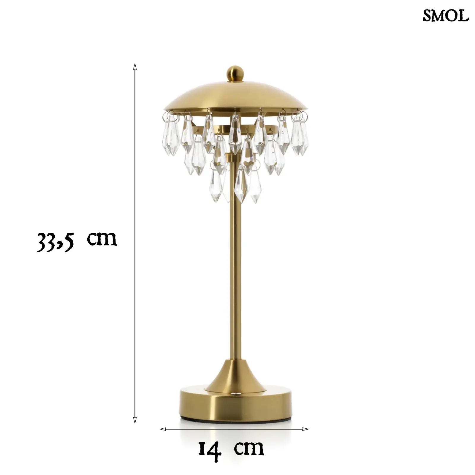 Asztali Lámpa Kristály Függőkkel – Vezeték Nélküli (LED) | CHANDELETTE