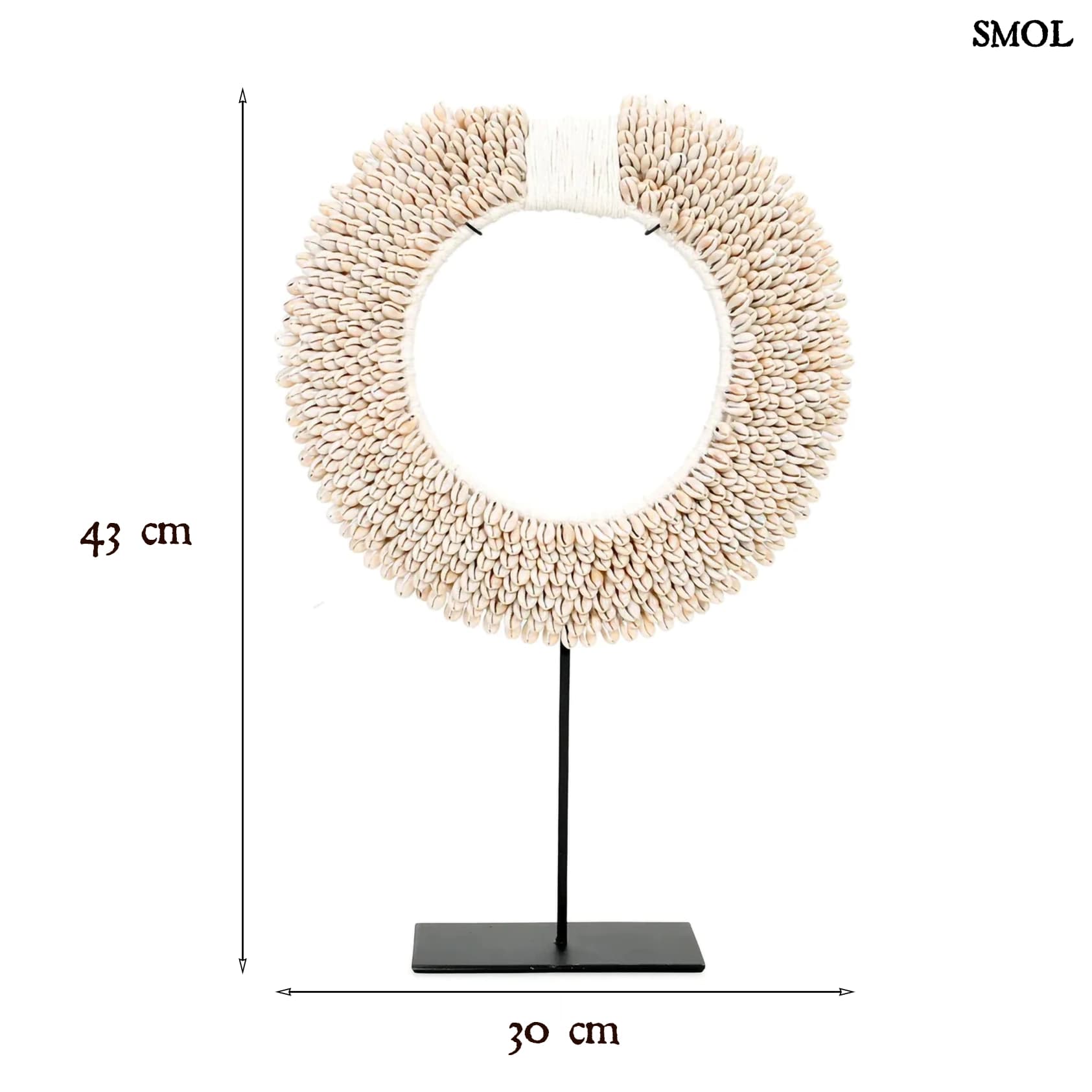 Asztali dekoráció kagylókkal, 45 cm | PAPUA SHELL DISC - smol.hu - méretekkel