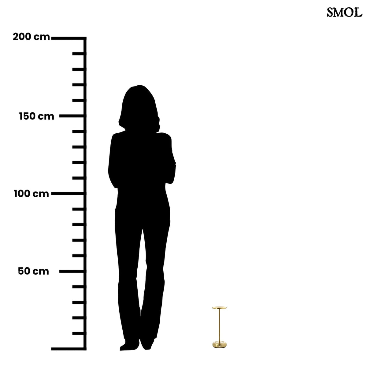 SMOOTH OPERATOR arany színű fém, karcsú, akkumulátoros LED asztali lámpa, méretarányosan