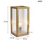 Asztali lámpa fa és üveg kombinációval | MARPA | SMOL - méretekkel