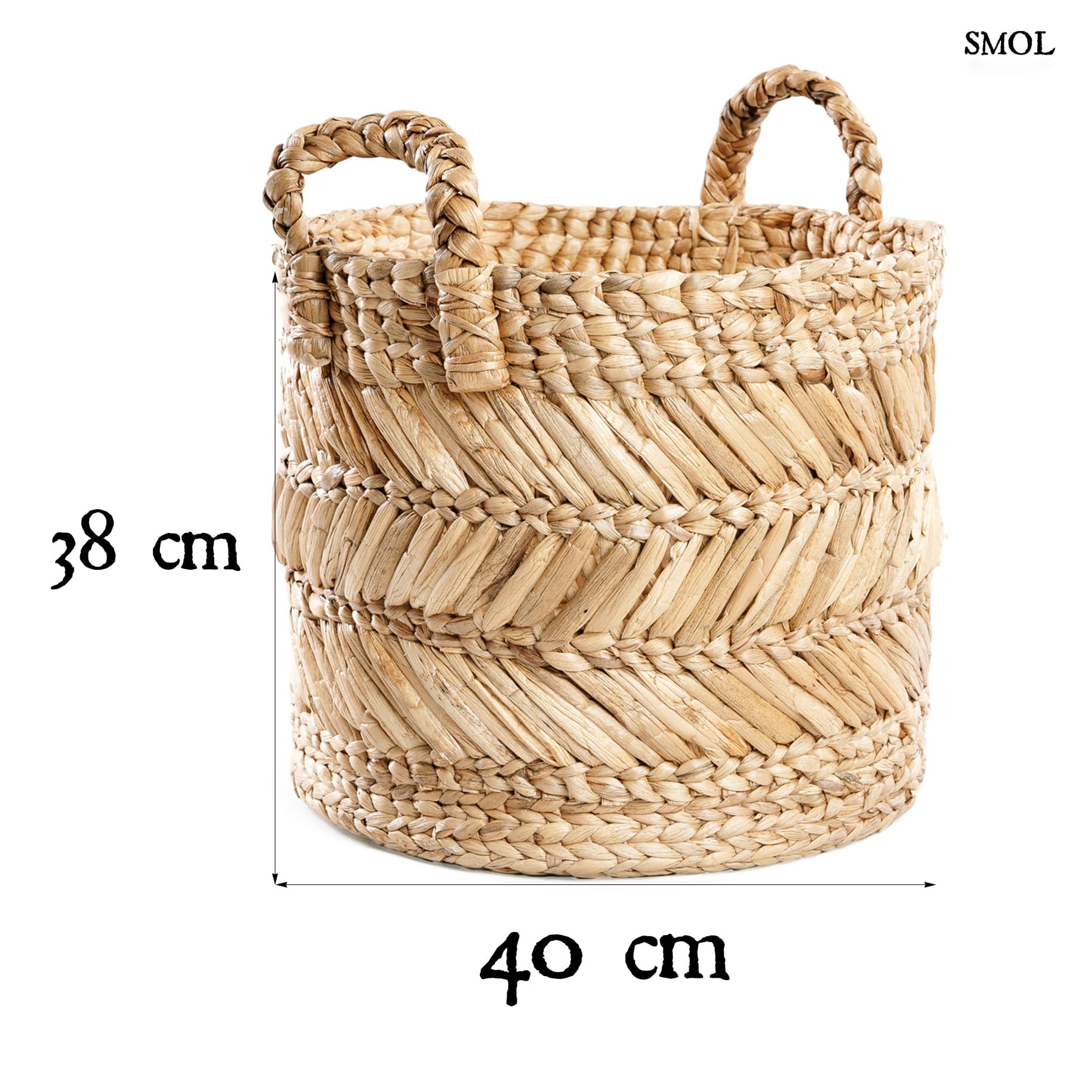BANANA ZIGZAG - nagyméretű banánlevél tárolókosár- 40 cm - smol.hu  - méretekkel