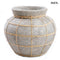 Váza - szürke, terrakotta, rattannal, 29 cm | BELLY VASE