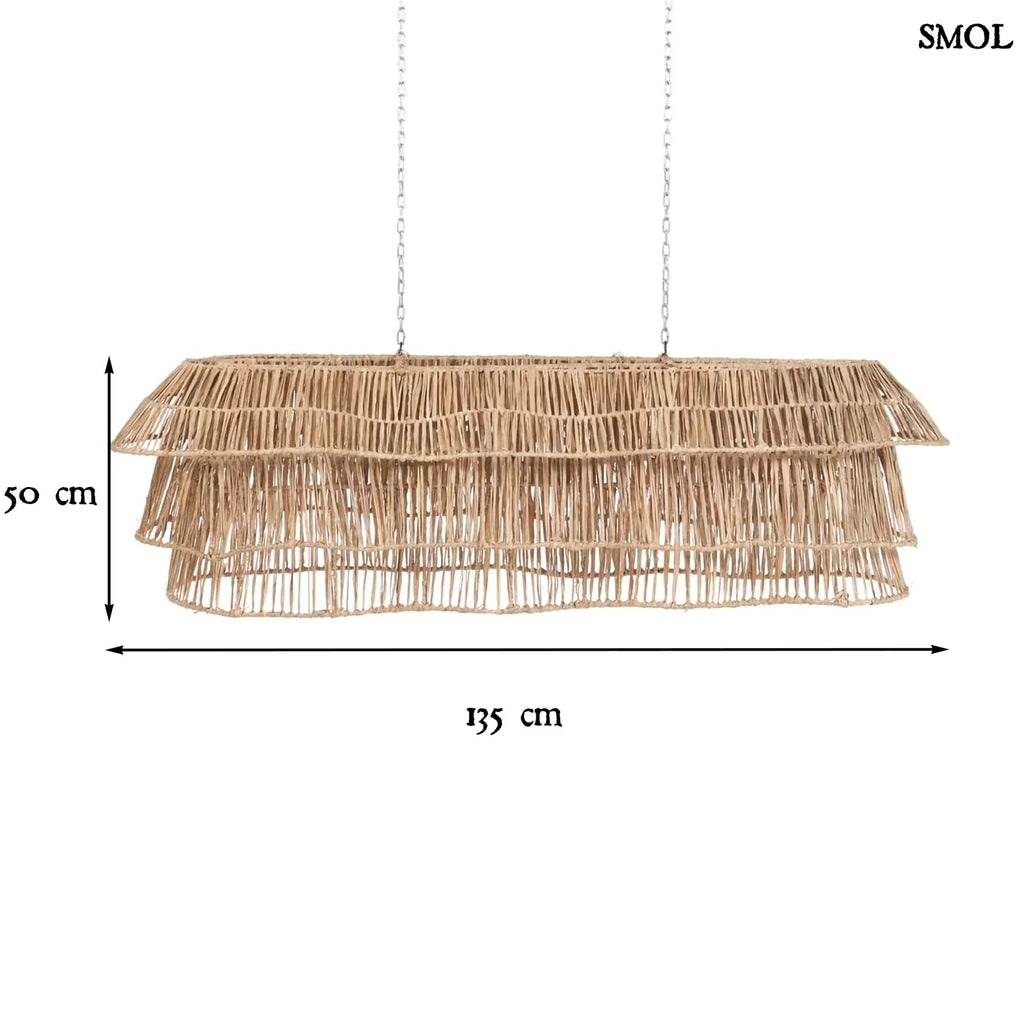 BINGHI, natúr, nagyméretű függőlámpaernyő, 135 cm - smol.hu - méretekkel