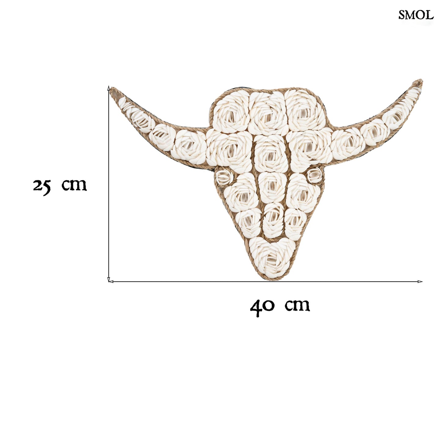 smol.hu -BULL, kagylós, fali dekoráció, 40 cm