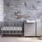 Babybett mit abnehmbarer Seitenwand und Gitterstäben, grau| YAPPYUNO