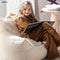 Children's square beanbag chair | CREAM WHITE
