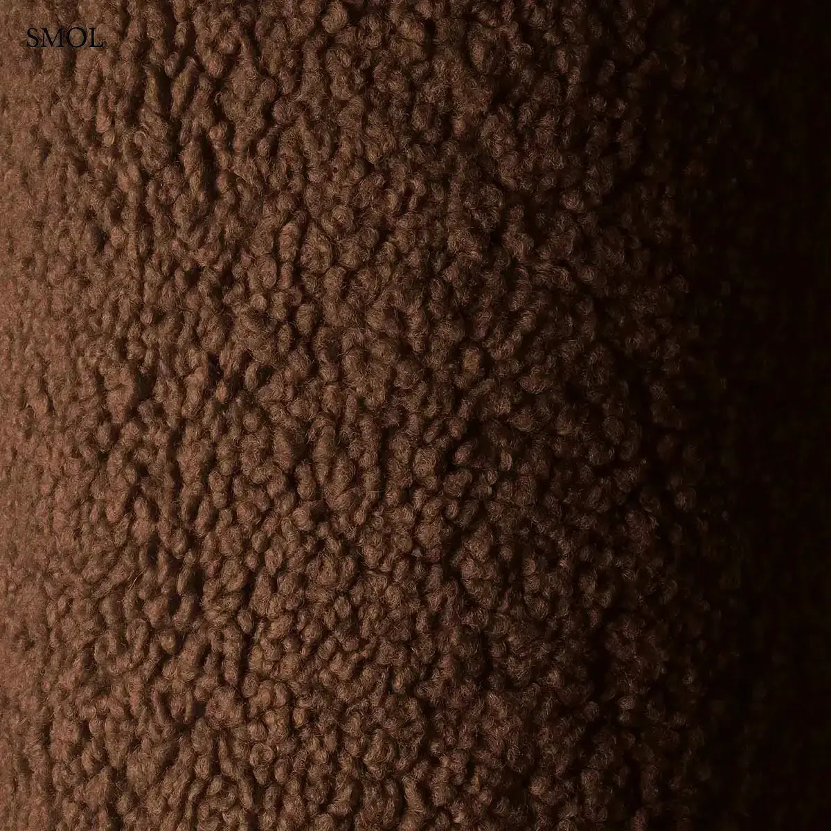 WARM HAZEL mogyoróbarna teddy szövetű gyerek babzsákfotel, anyag nagyítva