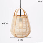 Rattan függőlámpa - natúr | ALUPU | SMOL - méretekkel