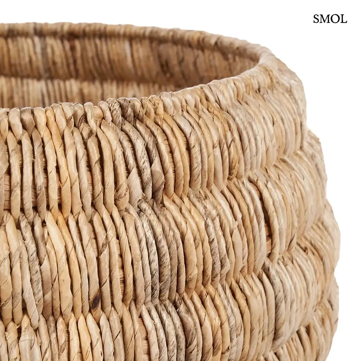 Kerek natúr banánlevél tárolókosár, XL méret, 58×37 cm, nagyítva