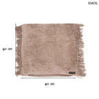 Kőszürke bársony díszpárnahuzat rojtos szegéllyel, kézzel festett, méretekkel