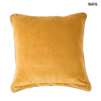 Luxus bársony díszpárnahuzat, mustársárga, 50x50 cm, selymes tapintású szövetből hátulról
