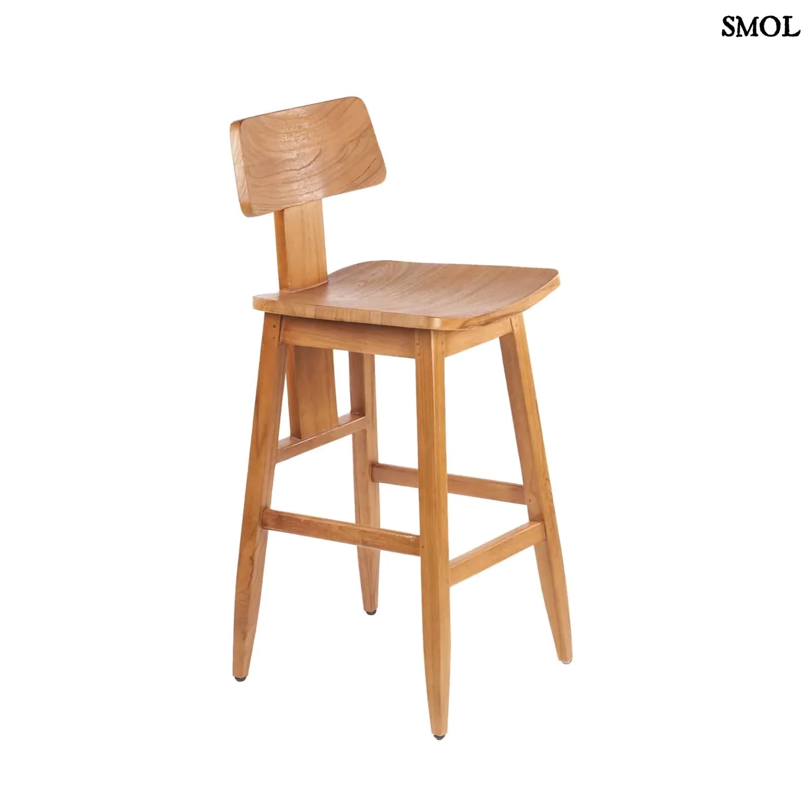 Bárszék -  természetes teakfa, 109 cm | LOVYA - smol.hu - fehér háttérrel, elforgatva