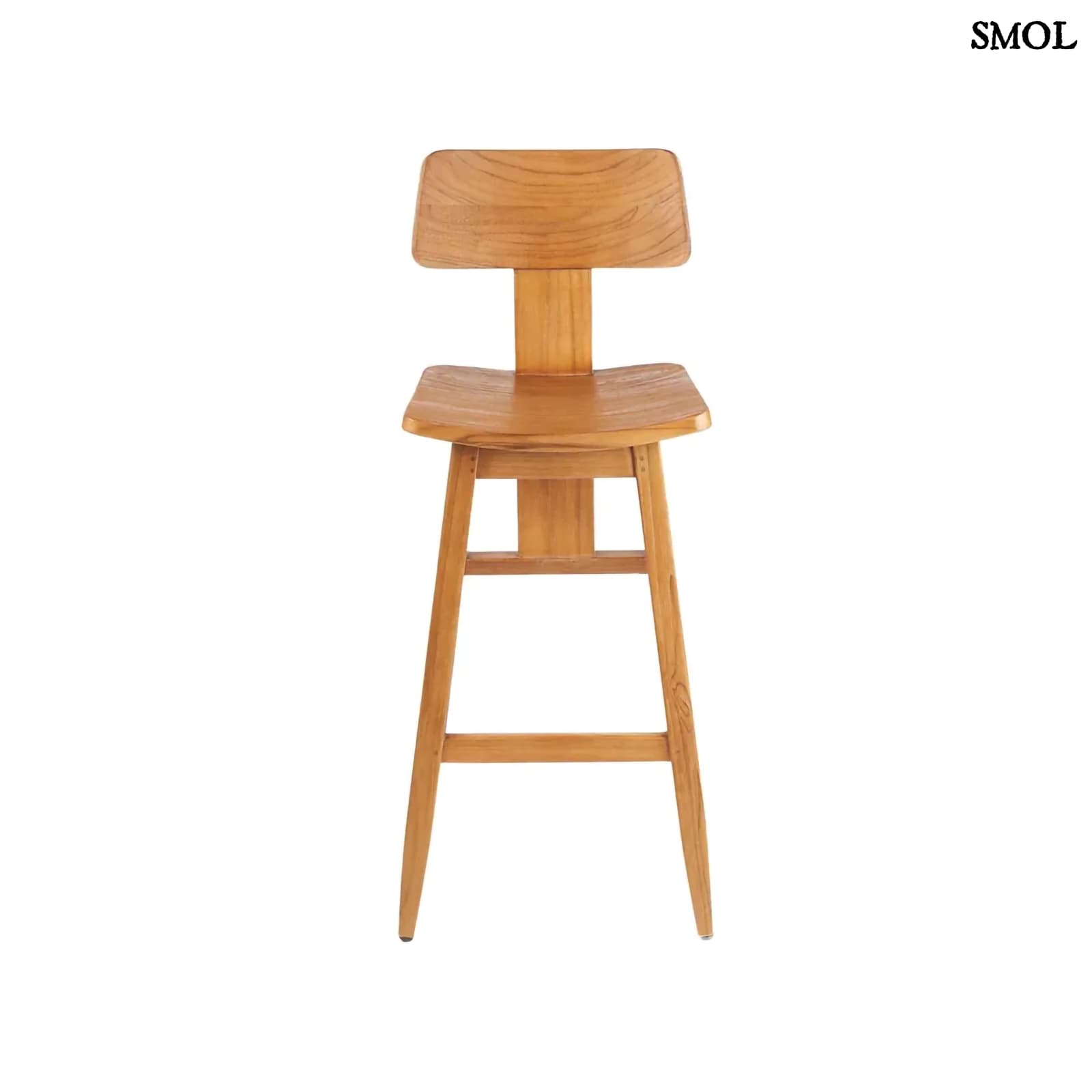 Bárszék -  természetes teakfa, 109 cm | LOVYA - smol.hu - szemből