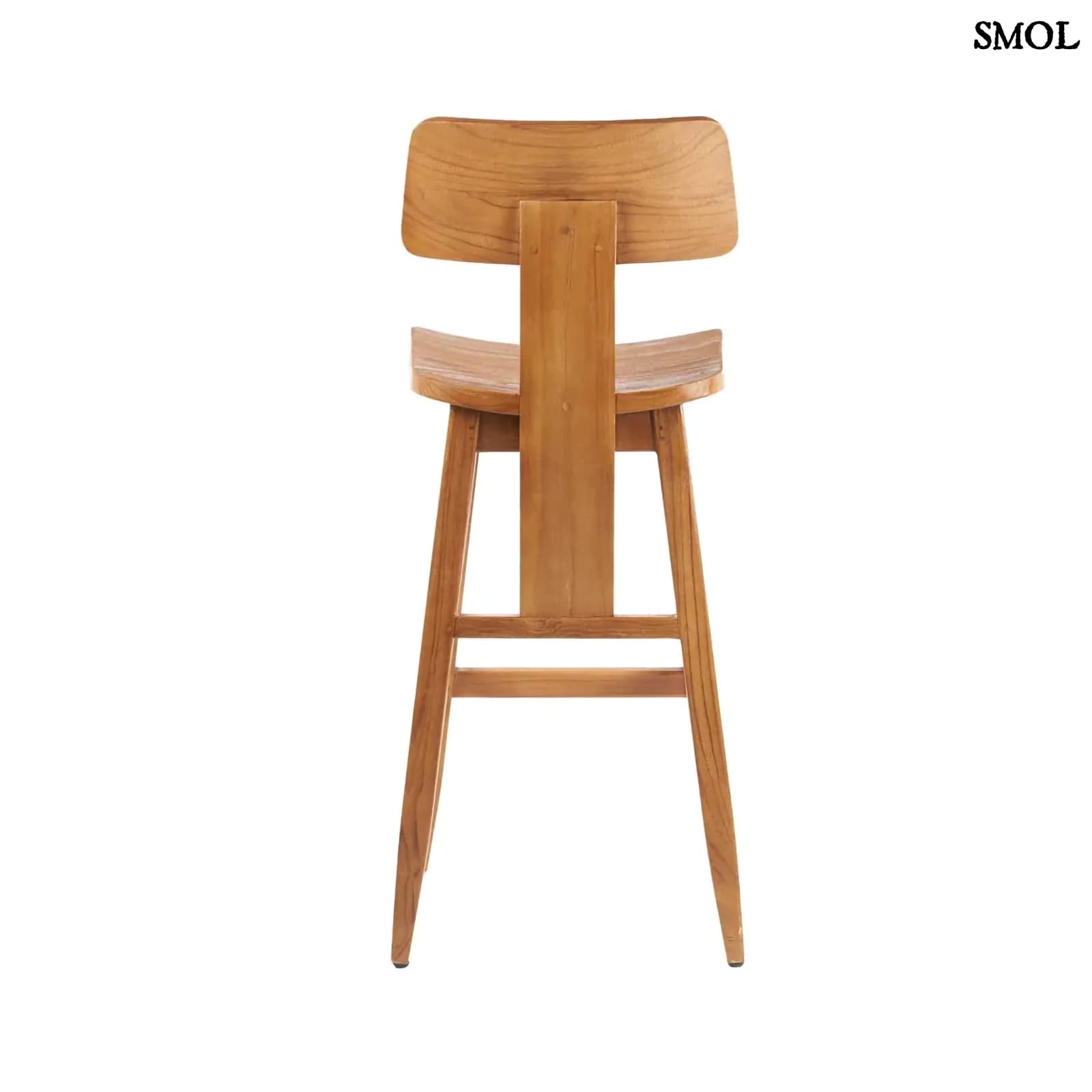 Bárszék -  természetes teakfa, 109 cm | LOVYA - smol.hu - hátulról