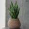 Concrete Planter – braided pattern, brown, L | FAUX-PUFF