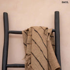 Bézs Pamut Pléd Fekete Csíkokkal | PLAID | SMOL - létrán