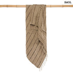 Bézs Pamut Pléd Fekete Csíkokkal | PLAID | SMOL - rúdon