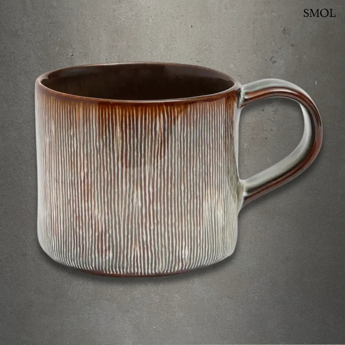 Bögre szett hat darab kézzel készült kerámiából - szürke háttérrel