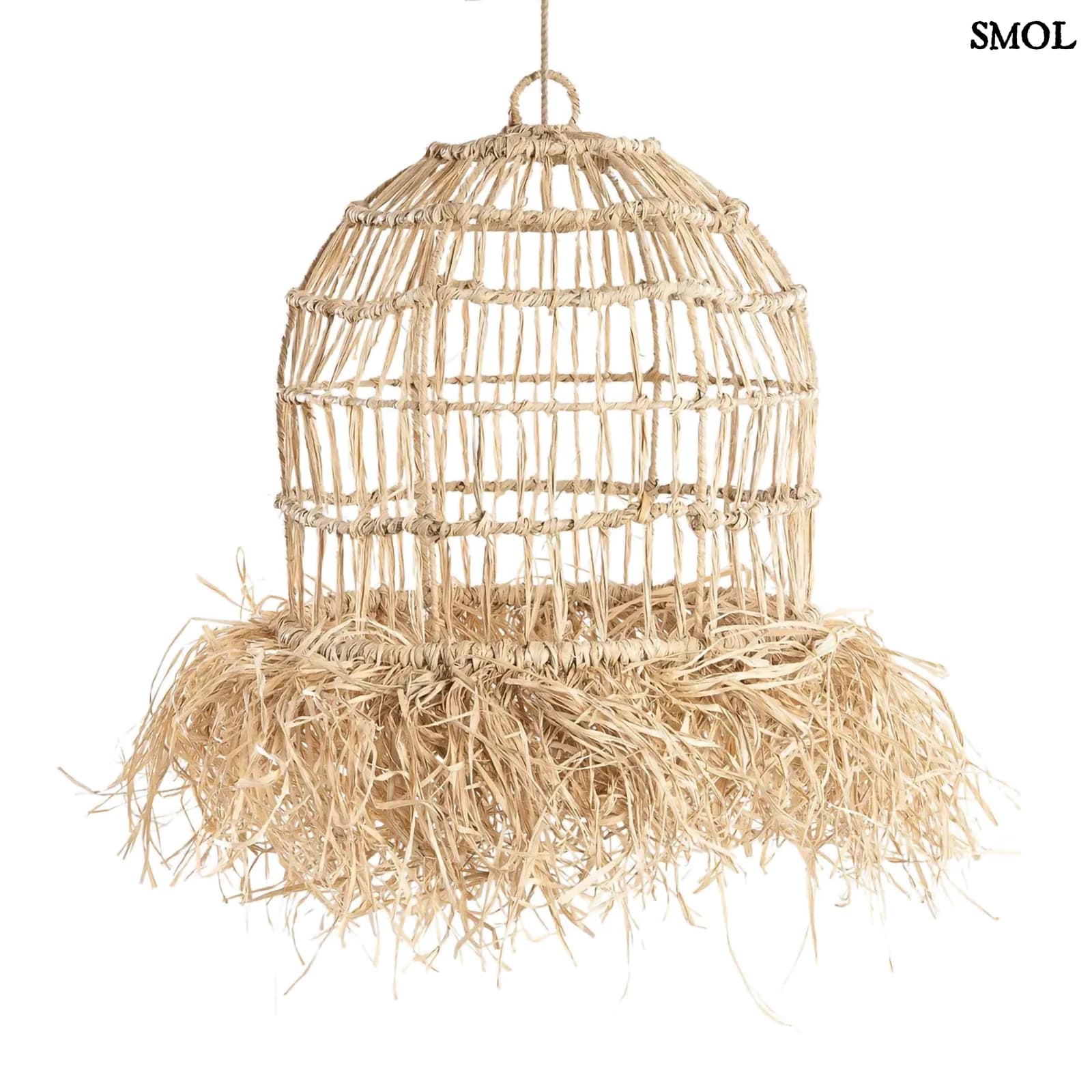 Bohó, Fonott Fű Lámpaernyő, 40 cm | CASITA | SMOL - fehér háttérrel