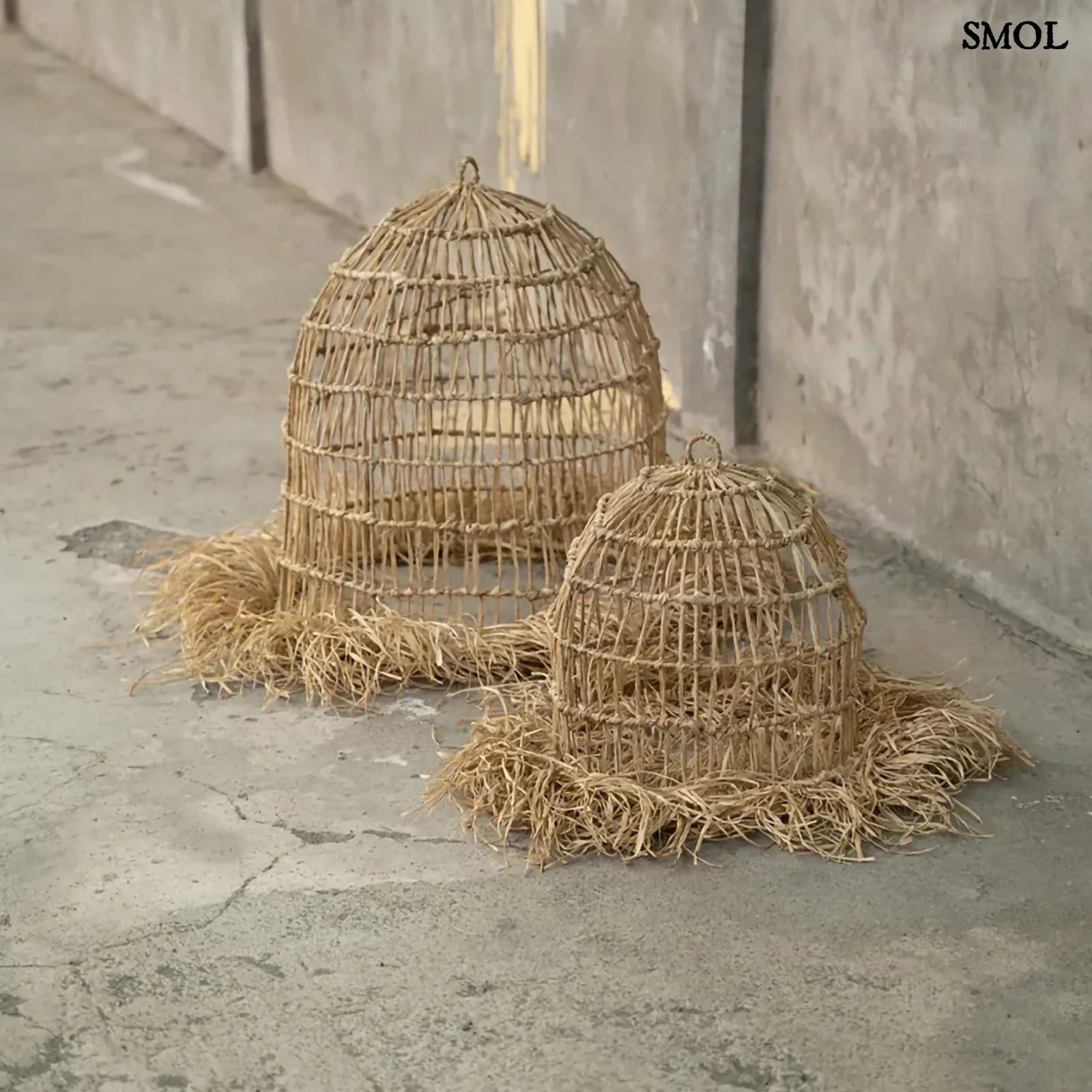 Bohó, Fonott Fű Lámpaernyő, 40 cm | CASITA | SMOL - két méretben, földön