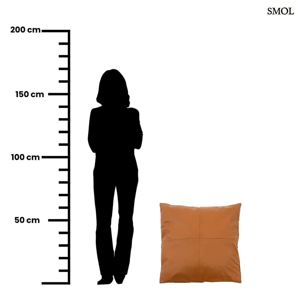 Luxus camel barna bőr díszpárnahuzat négypaneles tűzéssel és elegáns textúrával, méretarányosan