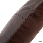 Négypaneles barna borjúbőr párnahuzat prémium minőségben,  oldalról