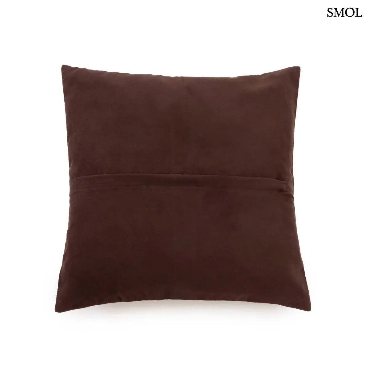 Négypaneles barna borjúbőr párnahuzat prémium minőségben, hátulról