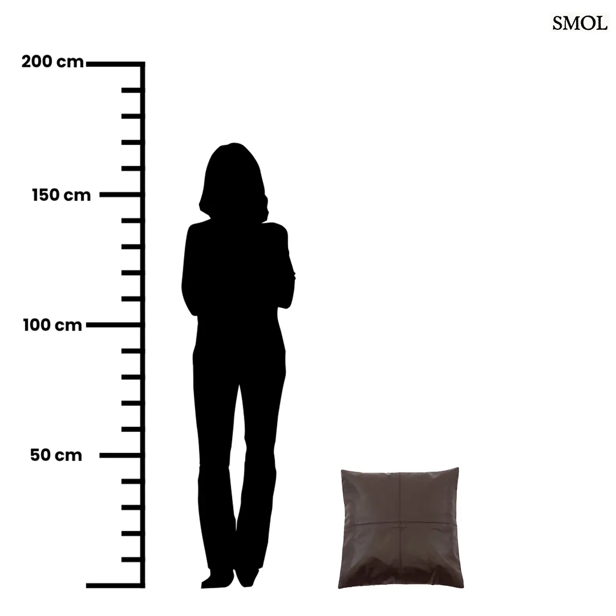 Négypaneles barna borjúbőr párnahuzat prémium minőségben, méretarányosan