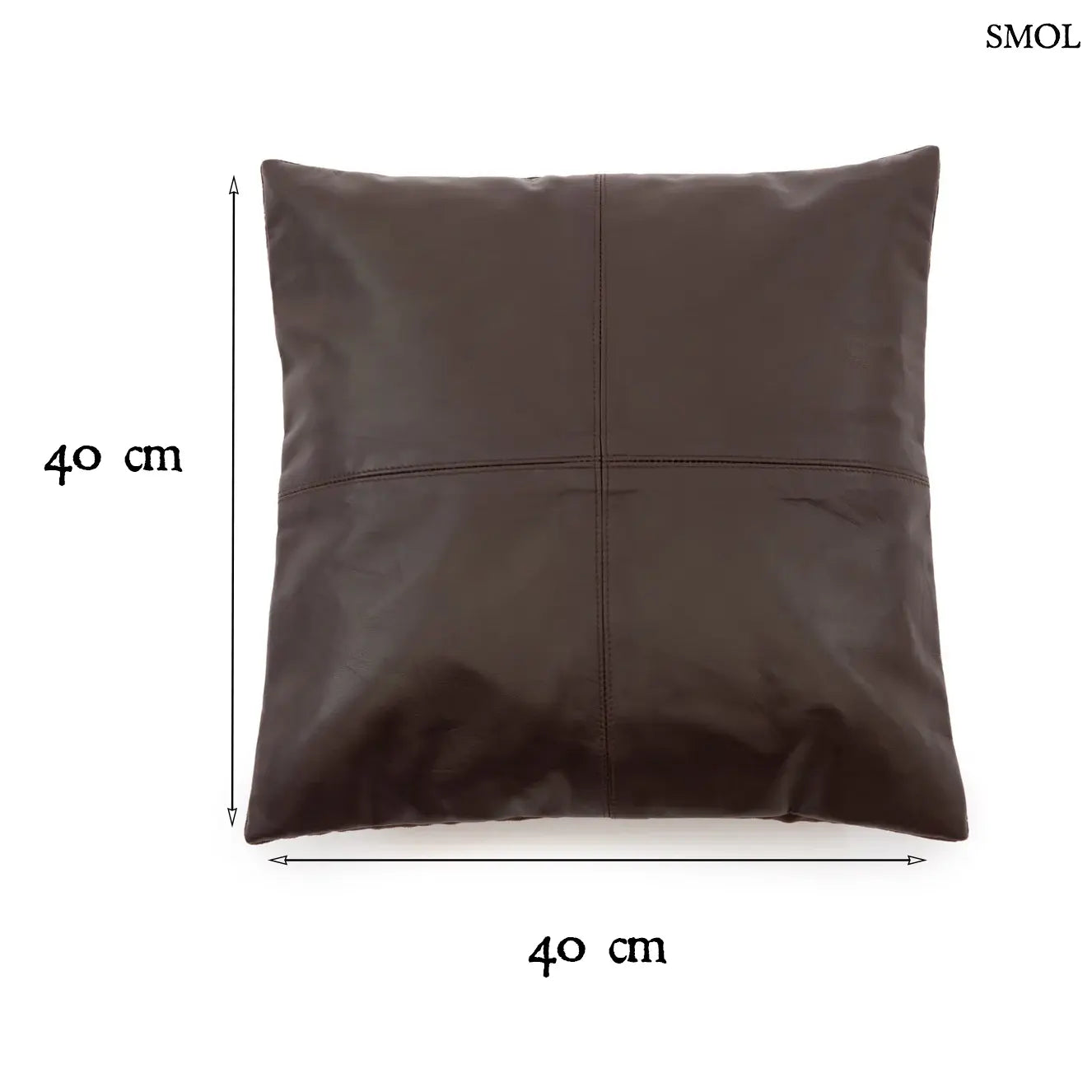 Négypaneles barna borjúbőr párnahuzat prémium minőségben, méretekkel