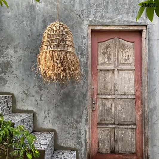 CASITA, természetes függőlámpaernyő, 85 cm - smol.hu - régies ajtó mellett