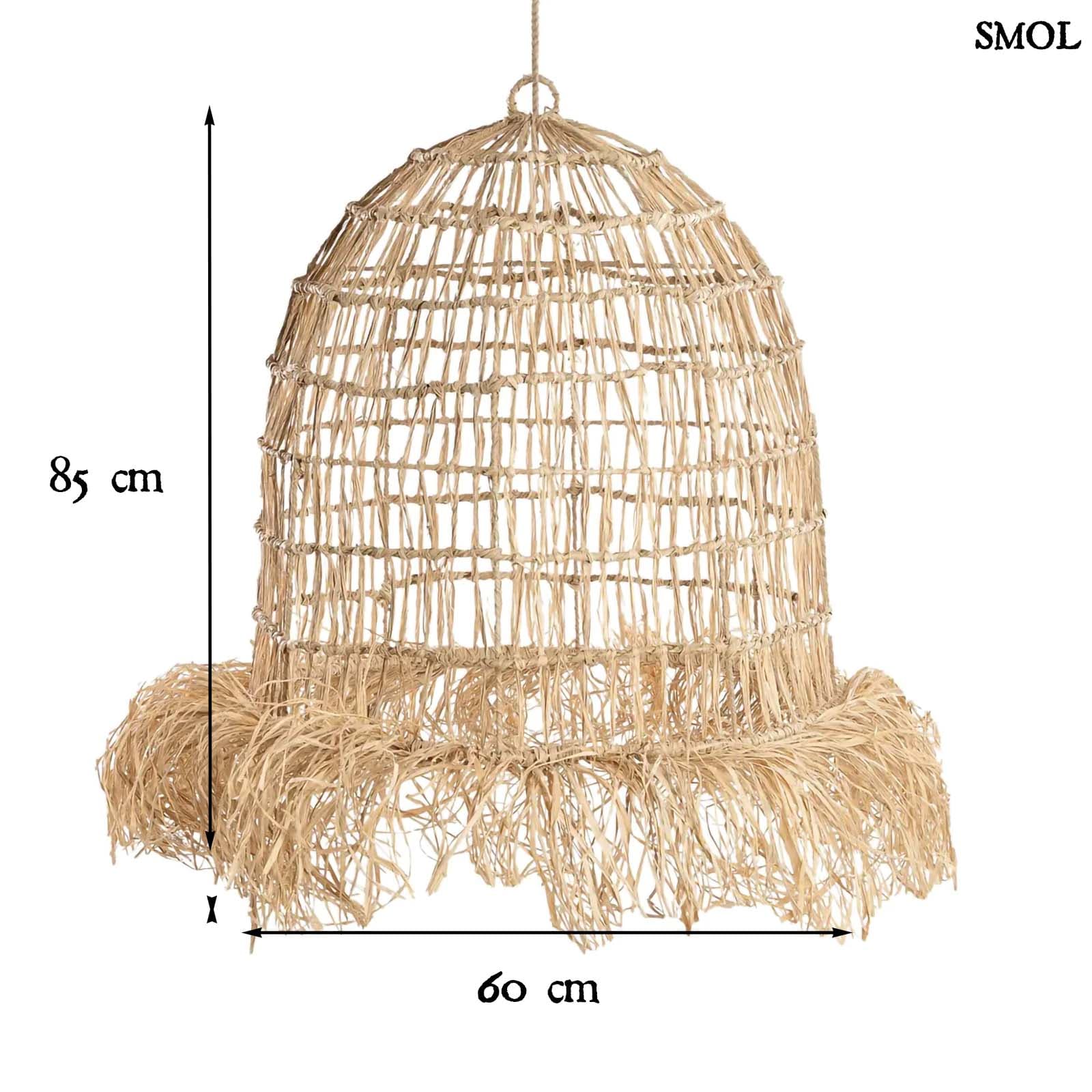 CASITA, természetes függőlámpaernyő, 85 cm - smol.hu - méretekkel