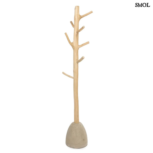 CONCRETE, természetes beton-fa ruhafogas, 150 cm - smol.hu - fehér háttérrel