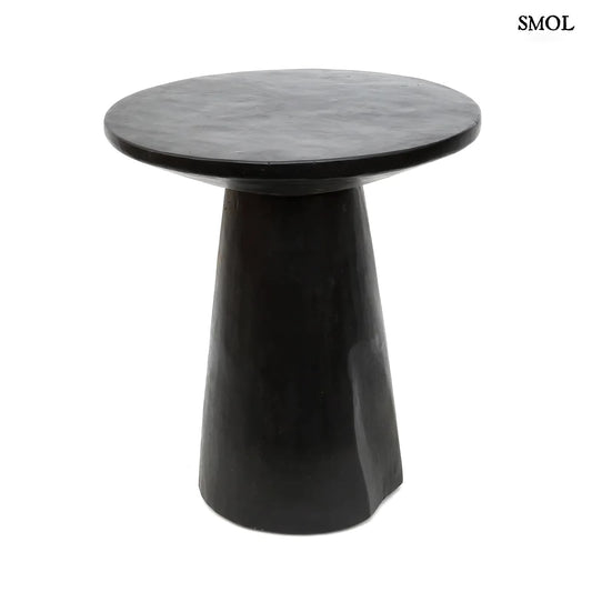 CONIC, fekete, fa kisasztal, ⌀50 cm - smol.hu - fehér háttérrel